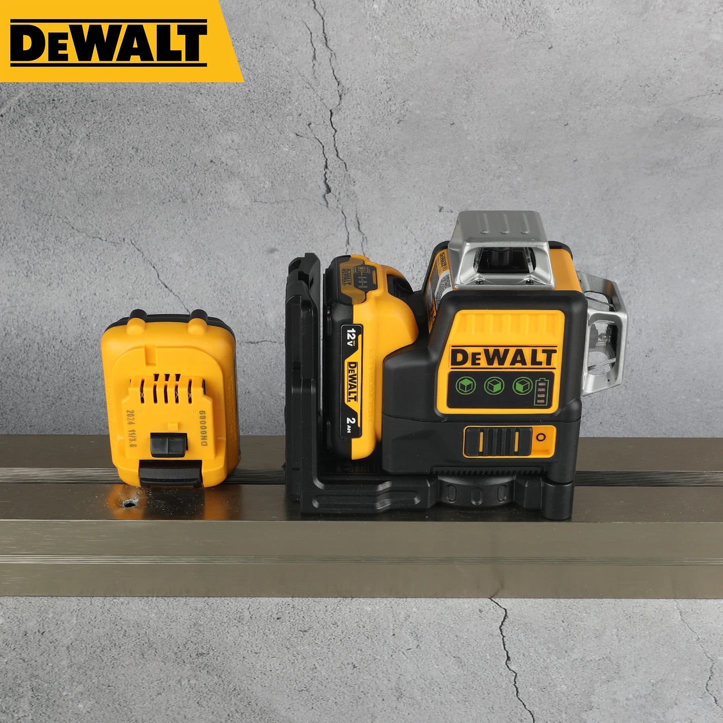 Dewalt DW089LG 12-Line Green Beam Laser Level - 360° 3-Side Coverage, 12V Li-Ion, Jobsite Ready for Any Task