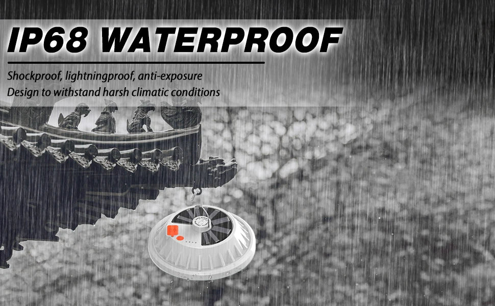 Solar Camping Light,Portable Tent Light,USB-Charged Bulb,Patio Light w/Remote Control,Power Bank,Camping,Blackouts,BBQ,Fishing