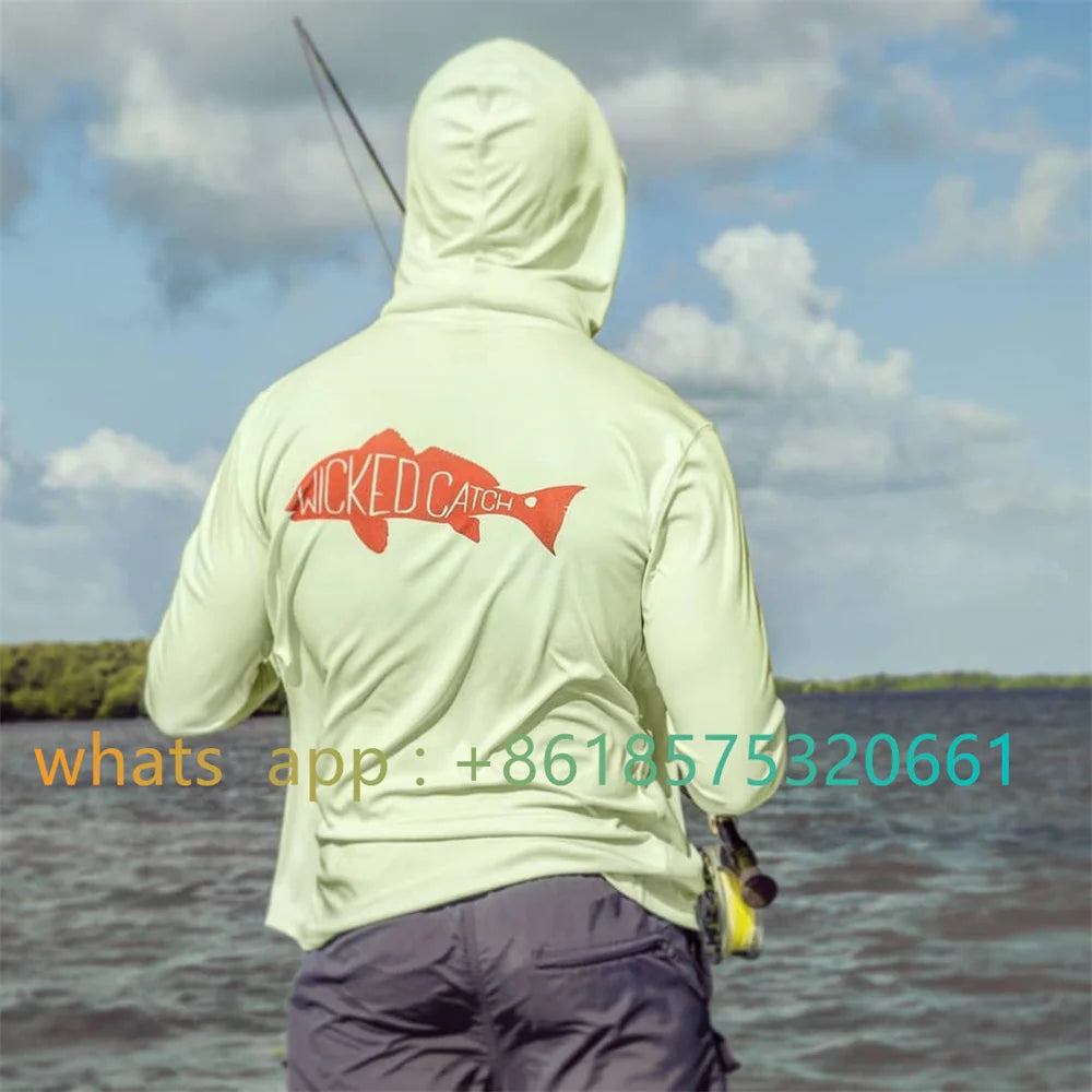 Summer Fishing Clothing Men Long Sleeve Hoodie Fishing Shirts Camisa De Pesca Uv Protection Hoody Sweatshirt Uv Protection Shirt