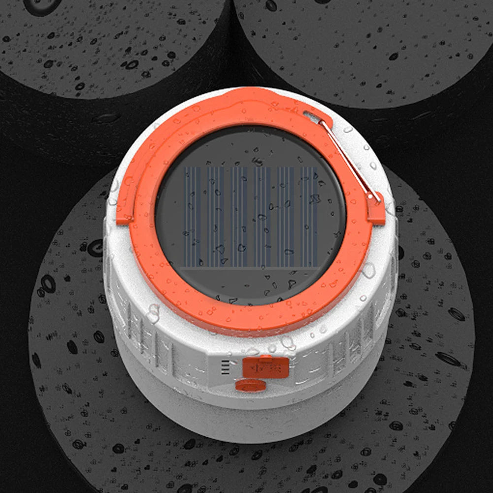 Solar Camping Light LED Bulb Portable Hanging Lantern USB Rechargeable Power Bank Outdoor BBQ Tents Lamp Hanging Emergency Light