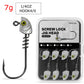 MrLurion 15pcs/Box 3.5g 5g 7g 10g 14g Screw lock jigging head fishing lure baits ,soft worm lure fishhook wobblers with 3D eyes