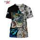 Men's Clothing 3D Fishing Pattern Printed Short Sleeve Oversized T-Shirt Fishing Fishing Outdoor Clothing Short Sleeve Top