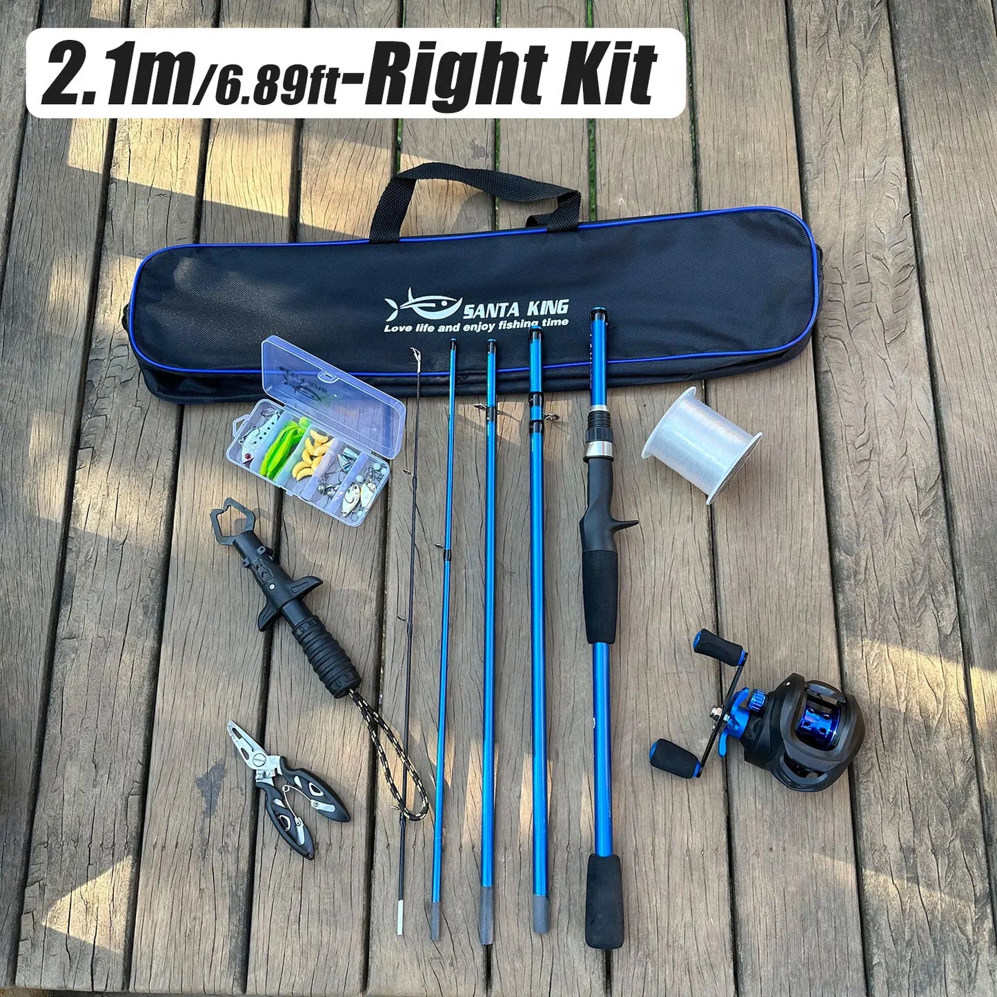 Fishing Rod Reel Set with Fishing Gear Bag Fish Controller Fishing Line Fishing Pliers - Complete Fishing Equipment Kit