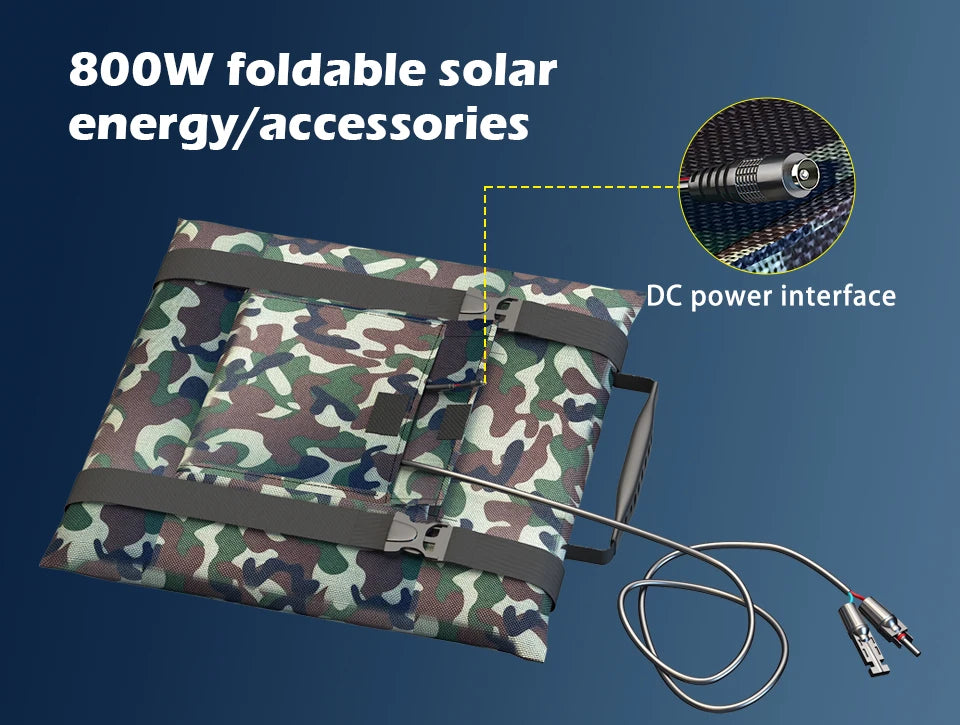 Solar Panel Kit Complete Camping Foldable 800W Solar Power Station MPPT Portable Generator Charger 18V for Car Boat Caravan Camp