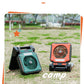 Solar Powered Camping Light with Fan Folding Portable Desk Lamp  Rechargeable Battery for Outdoor Hiking Fishing Camping