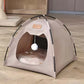 The pet tent is comfortable, breathable, scratch-resistant and wear-resistant, universal in all seasons, odorless and washable.