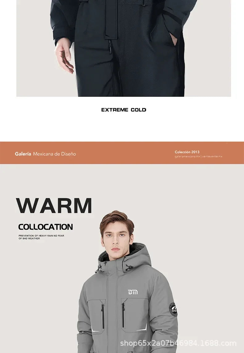 Winter Motorcycle Riding Coldproof Clothing Winter Fashion Waist Designwarm Cotton Jumpsuit,thickened Waterproof Snowmobile Suit