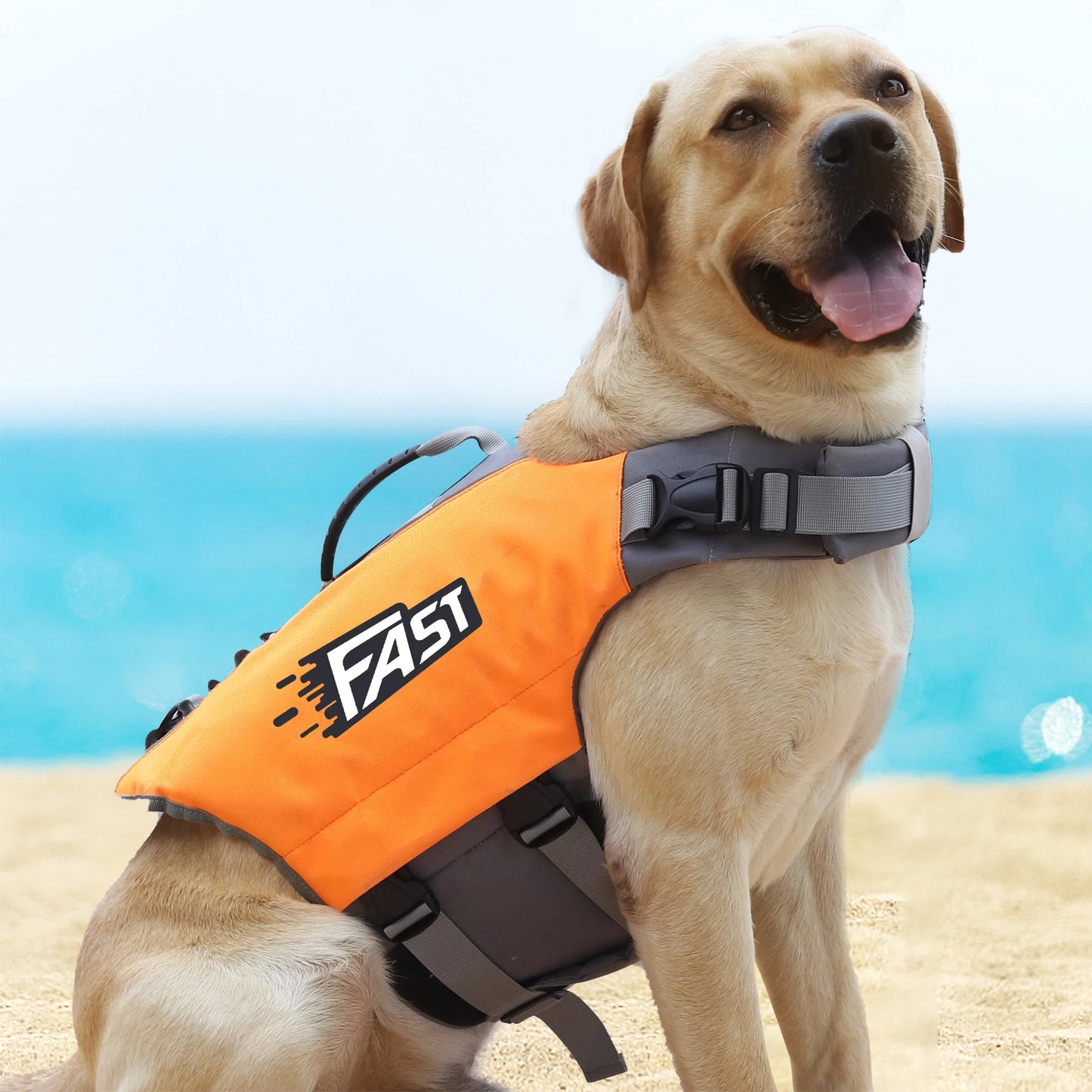 Dog Life Jacket,Dog Life Vest,Reflective Puppy Lifejacket with Buoyancy and Rescue Handle, Adjustable Safety Dogs Floating Vests