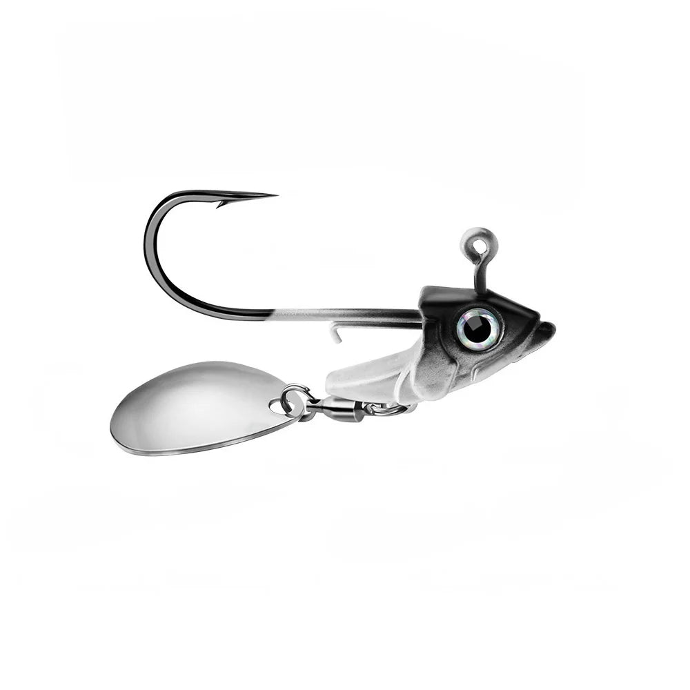 1pc Jig Head 7.5g 10.5g 15g Fishing Lures Sinking Rotating Sequin Metal Spoons Fishing Hooks Jigging Jigs Fishhook Baits Tackle
