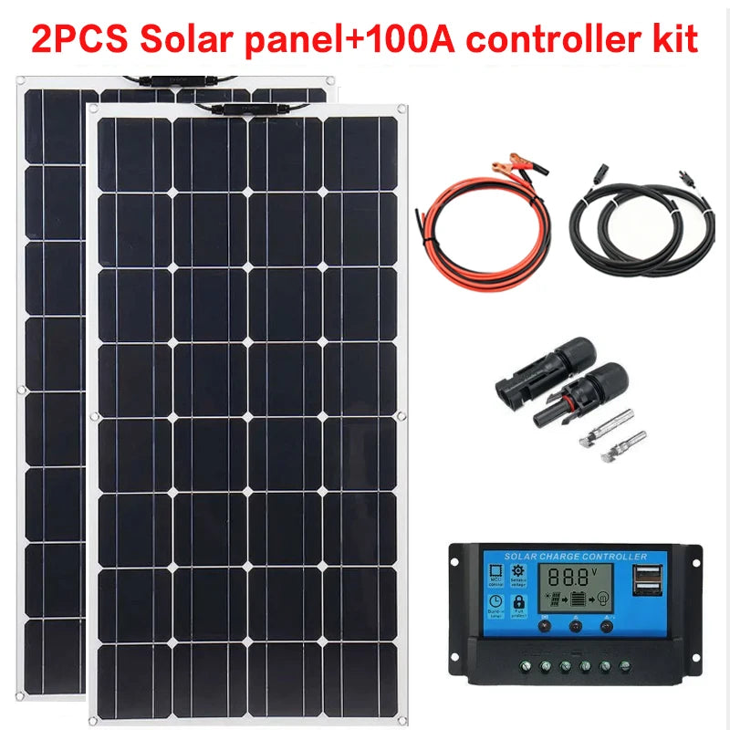 2000W solar panel, 18V flexible solar panel, efficient portable power supply, emergency charging, boat energy vehicle, household