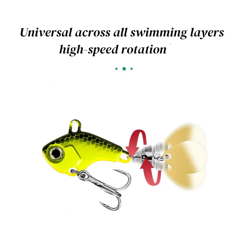 Fishing Lure Set 5pcs Wobble Rotating Metal VIB Vibration Bait Spinner Spoon Jig Sea Lures Artificial Hard Baits Sequins Tackle