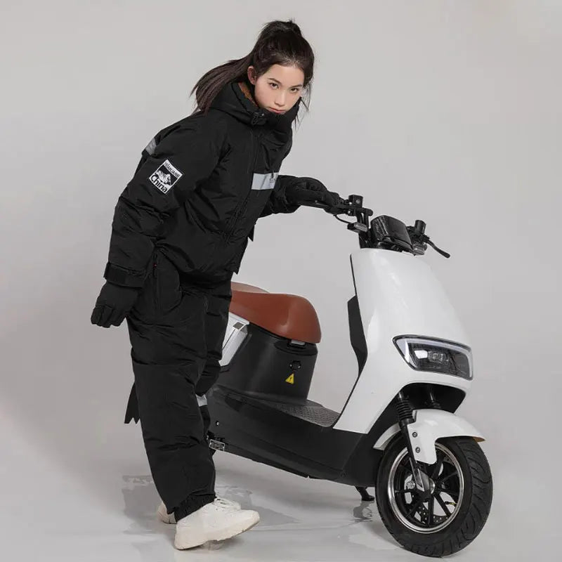 Winter Electric Motorcycle Winter clothes Windbreak Warm Thickened Plush Riding Cold-proof Clothing Outdoor Skiing Fishing Suits