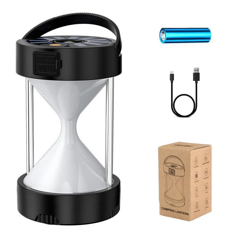 Solar LED Camping Lantern Light Outdoor Waterproof Emergency Rechargeable Multifunctional Portable Tent Flashlight