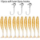 10PCS Soft Lure 5.5cm 7cm 10cm T Tail Worm 3PCS Jigging Head Hook 3g 5g 10g Metal Jig Carp Fishing Pesca Swimbait Gear Kit Bait