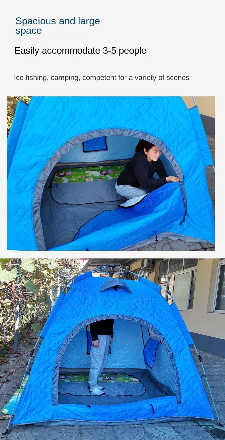 Portable Ice Fishing Shelter Easy Set-up Waterproof  Windproof Winter Tent for Outdoor Camping Hiking Cold Weather Protection