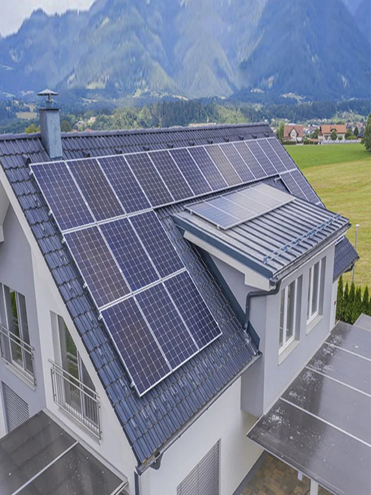 Solar Panel Kit Complete For Home 10000 w 5000w 380V 3 Phrase220v On Grid System Growatt Grid Tie Inverter  2 MPPT PV Panel 500W