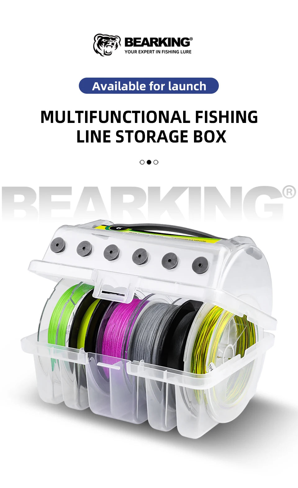 BEARKING Fishing Tackle box 6 Compartments Fishing Accessories Line Hook Storage Case Double Sided Fishing Tool organizer boxes