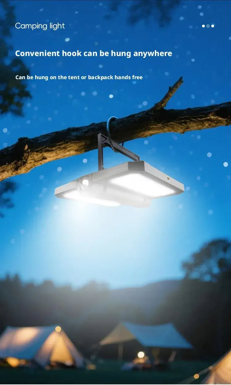 Solar Powered Portable Camping Light with Strong Magnetic Base for Home Emergency Construction Site Outdoor Work Lamp