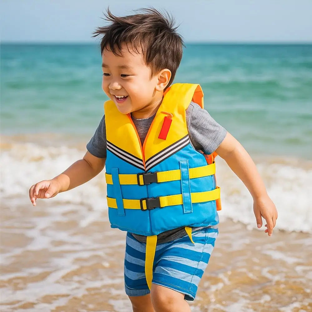 Survival Suit Large Buoyancy Life Vest Jacket with Whistle Adjustable Straps Marine Safety Vest Portable Swimming Vest Skiing