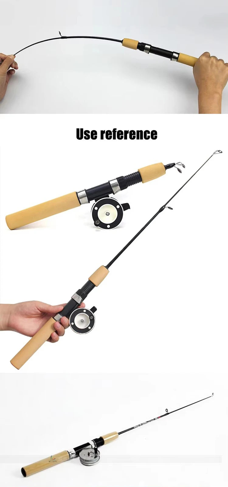 Weihe 60cm 80cm 100cm Fishing Tackle Carbon Mini Winter Ice Fishing Shrimp Rod