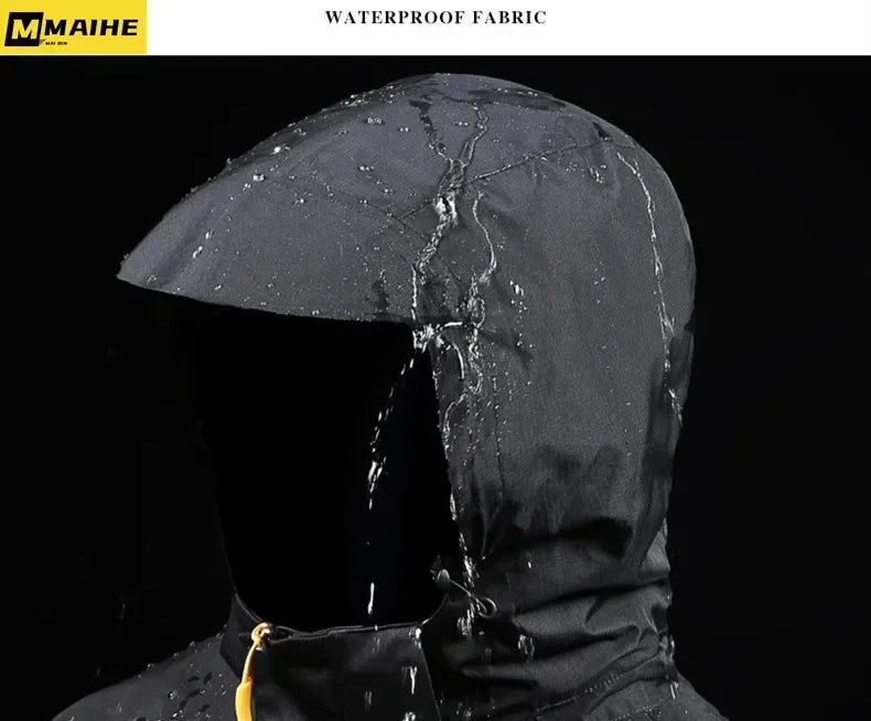 Winter 2 In 1 Warm Jacket Sportwear Ski Camping Coat Softshell Waterproof Outdoor Jacket Men Windbreaker Climbing Hiking Coats