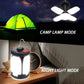 Solar Camping Light，USB/Solar Recharge Portable Lamp with 2000mAh Battery 6 Lighting Modes Outdoor Portable Hanging Tent Light