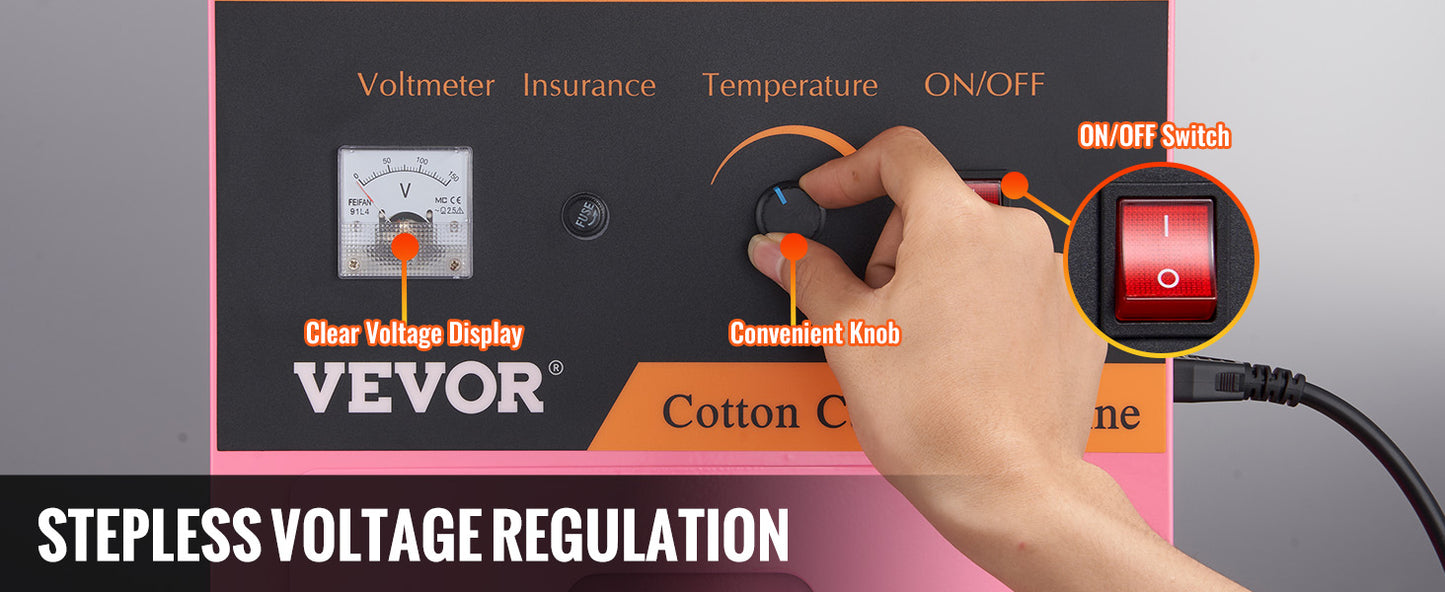 SucceBuy Electric Cotton Candy Machine Commercial Floss Maker w/ Stainless Steel Bowl Sugar Scoop and Drawer for Birthday Party